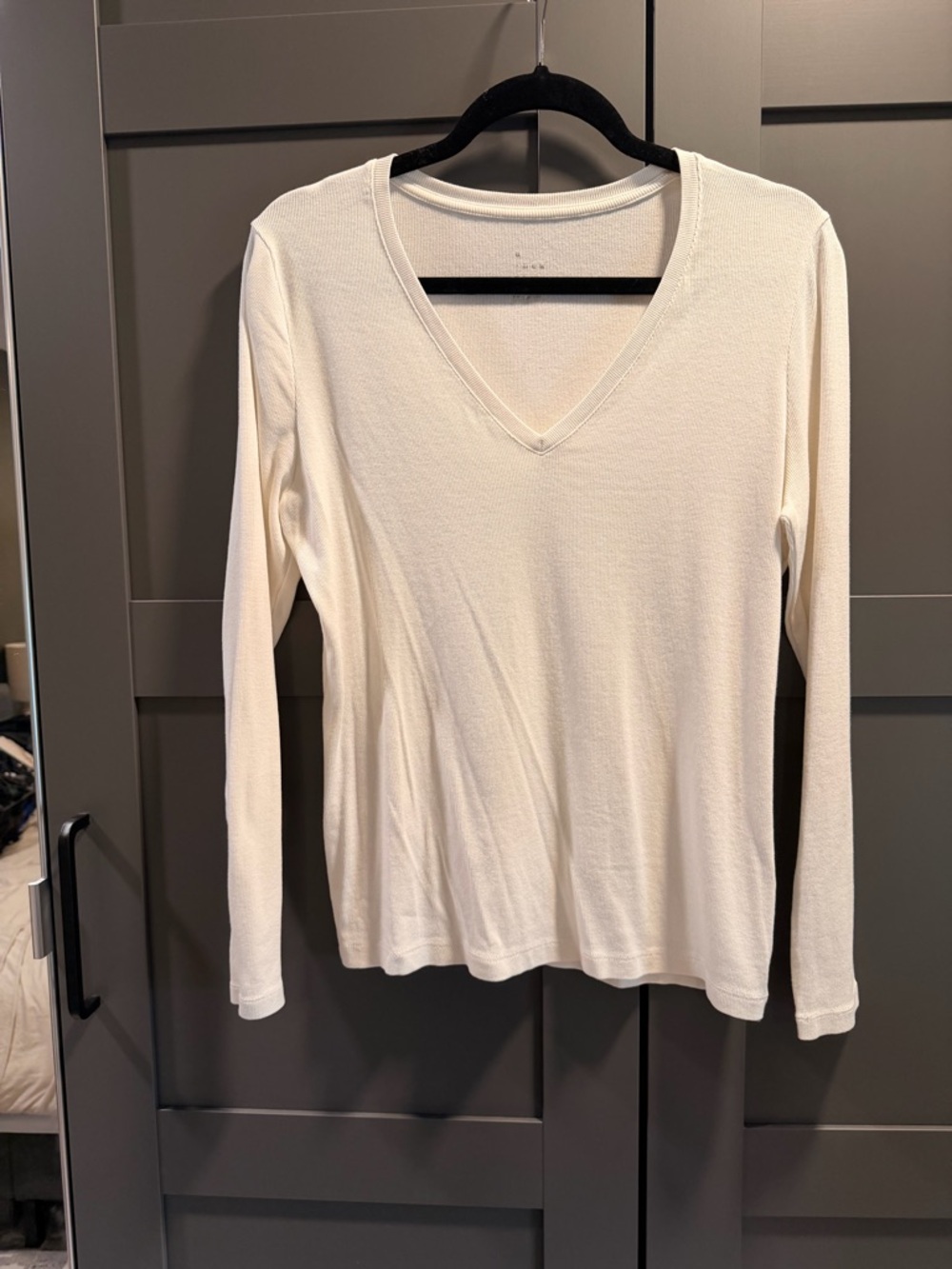 a new day Cream V-Neck Long Sleeve Tee